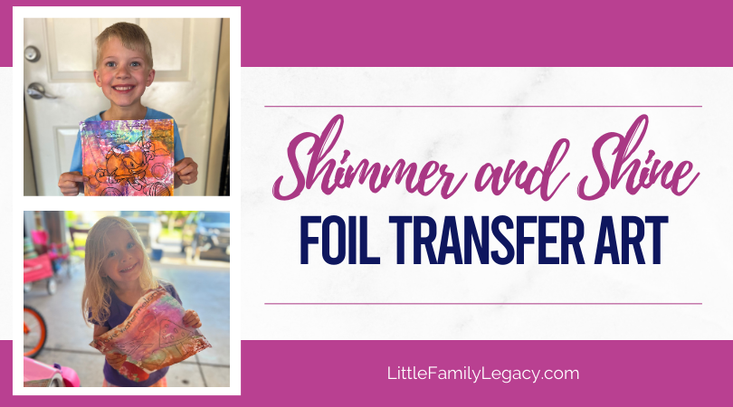 Shimmer and Shine foil transfer art